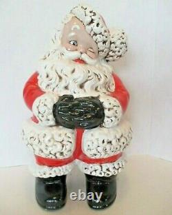 Vintage Atlantic Mold Santa and Mrs Claus Knitting 14 inch Statues
