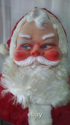 Vintage Big 22 Inch Stuffed Rubber Faced Santa Clause