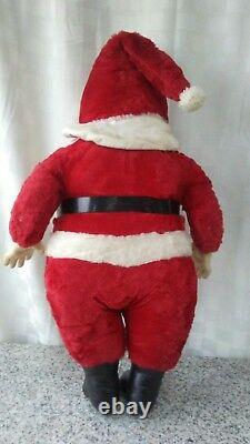 Vintage Big 22 Inch Stuffed Rubber Faced Santa Clause