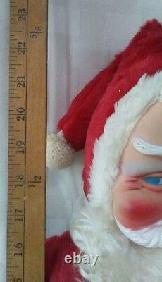 Vintage Big 22 Inch Stuffed Rubber Faced Santa Clause