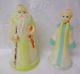 Vintage Blowmold Santa Claus & His Helper Snow Queen Set