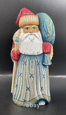 Vintage Carved Wooden Russian Santa Claus Hand Painted Christmas Russia 9