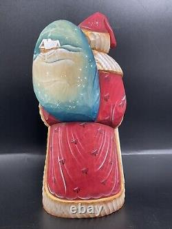 Vintage Carved Wooden Russian Santa Claus Hand Painted Christmas Russia 9