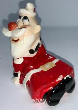 Vintage Ceramic Kreiss Salt & Pepper Mrs. Claus Sitting On Santa Claus