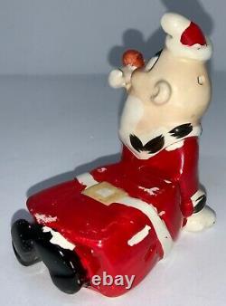 Vintage Ceramic Kreiss Salt & Pepper Mrs. Claus Sitting On Santa Claus