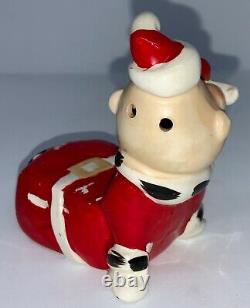 Vintage Ceramic Kreiss Salt & Pepper Mrs. Claus Sitting On Santa Claus