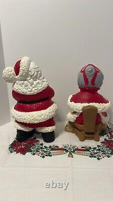 Vintage Ceramic Mr & Mrs Large Winking Santa