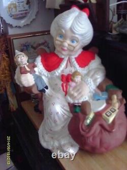 Vintage Ceramic Mrs Santa Claus Christmas Figure Rare Atlantic Mold Handpainted