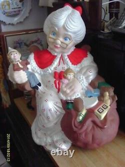 Vintage Ceramic Mrs Santa Claus Christmas Figure Rare Atlantic Mold Handpainted
