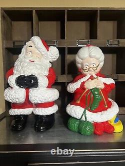 Vintage Ceramic Santa and Mrs. Claus Christmas Figure