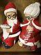 Vintage Chalkware Mr & Mrs. Santa Claus Coin Bank Figure Christmas Decoration