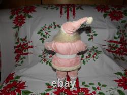 Vintage Christmas 1960's Harold Gale Santa 16 Pink Velvet Mary Kay