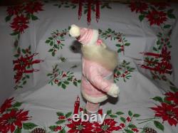 Vintage Christmas 1960's Harold Gale Santa 16 Pink Velvet Mary Kay
