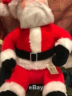 Vintage Christmas 25 Santa Claus Rubber Face Plush Doll Superior Toy & Novelty
