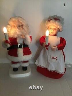 Vintage Christmas Animated Lights Mr & Mrs Claus Figures WORKS! Make Offer