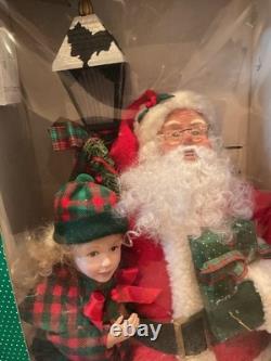 Vintage Christmas Animated Moving Santa Claus with Light PostOrig BoxNever Used