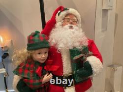 Vintage Christmas Animated Moving Santa Claus with Light PostOrig BoxNever Used