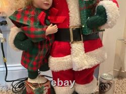 Vintage Christmas Animated Moving Santa Claus with Light PostOrig BoxNever Used