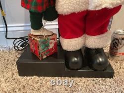 Vintage Christmas Animated Moving Santa Claus with Light PostOrig BoxNever Used