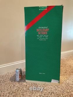 Vintage Christmas Animated Moving Santa Claus with Light PostOrig BoxNever Used