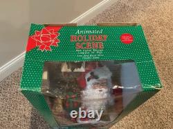 Vintage Christmas Animated Moving Santa Claus with Light PostOrig BoxNever Used