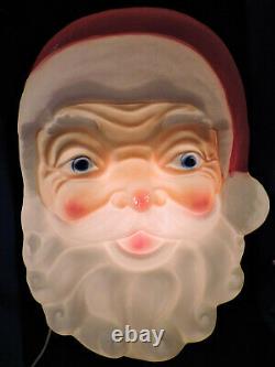 Vintage Christmas Empire Plastic Blow Mold Giant Santa Claus Face Light Up 24