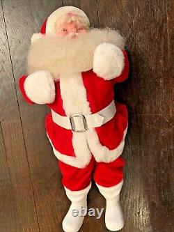 Vintage Christmas HAROLD GALE Santa Claus Doll Mohair Beard Red Velvet Suit 15