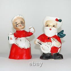 Vintage Christmas Menschik Goldman Cowboy Santa Mrs Claus Western Salt & Pepper