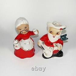 Vintage Christmas Menschik Goldman Cowboy Santa Mrs Claus Western Salt & Pepper