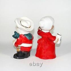 Vintage Christmas Menschik Goldman Cowboy Santa Mrs Claus Western Salt & Pepper