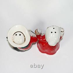 Vintage Christmas Menschik Goldman Cowboy Santa Mrs Claus Western Salt & Pepper