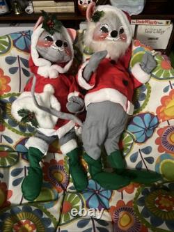 Vintage Christmas Mouse Dolls 30 Santa Claus Mouse Gray Mice's Very Rare Look