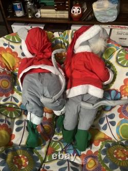 Vintage Christmas Mouse Dolls 30 Santa Claus Mouse Gray Mice's Very Rare Look