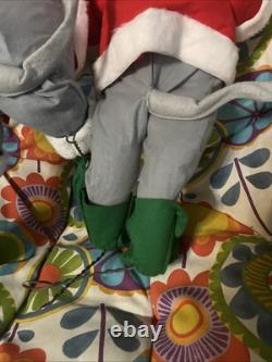 Vintage Christmas Mouse Dolls 30 Santa Claus Mouse Gray Mice's Very Rare Look