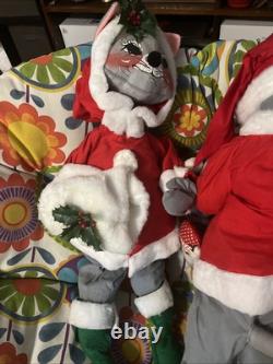 Vintage Christmas Mouse Dolls 30 Santa Claus Mouse Gray Mice's Very Rare Look