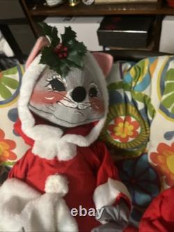 Vintage Christmas Mouse Dolls 30 Santa Claus Mouse Gray Mice's Very Rare Look