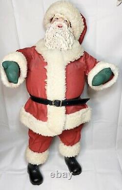 Vintage Christmas OOAKA Santa Claus PWF Taiwan 26 Fabric Mache Doll Figure Prop