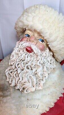 Vintage Christmas OOAKA Santa Claus PWF Taiwan 26 Fabric Mache Doll Figure Prop