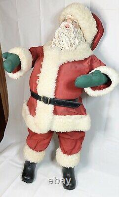 Vintage Christmas OOAKA Santa Claus PWF Taiwan 26 Fabric Mache Doll Figure Prop