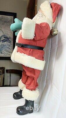 Vintage Christmas OOAKA Santa Claus PWF Taiwan 26 Fabric Mache Doll Figure Prop