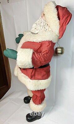 Vintage Christmas OOAKA Santa Claus PWF Taiwan 26 Fabric Mache Doll Figure Prop