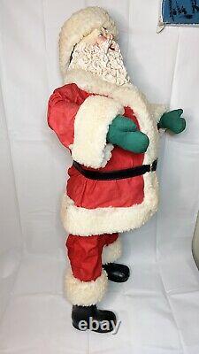 Vintage Christmas OOAKA Santa Claus PWF Taiwan 26 Fabric Mache Doll Figure Prop