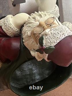 Vintage Christmas Santa Claus Drop Trou Statue Custom Blow Mold Hand Painted Res