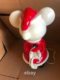 Vintage Christmas Santa Claus Mouse Hard Plastic Lighted Figure 15