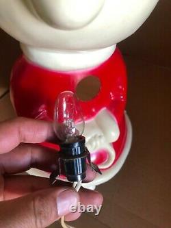 Vintage Christmas Santa Claus Mouse Hard Plastic Lighted Figure 15