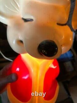 Vintage Christmas Santa Claus Mouse Hard Plastic Lighted Figure 15