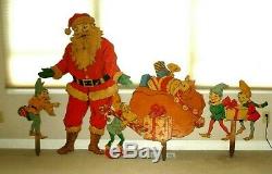 Vintage Christmas Santa Claus Toy Store Display-wood- Elves-toys-51-24