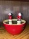 Vintage Christmas Santa Mr & Mrs Claus Ice Skating Music Box Dancing Works 4.25