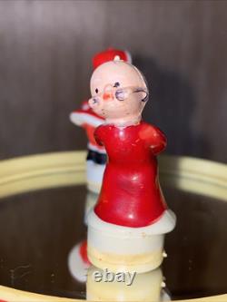 Vintage Christmas Santa Mr & Mrs Claus Ice Skating Music Box Dancing Works 4.25