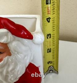 Vintage Christmas Santa Planter Vase Pocket MCM Decor 5 Gift Present Kitsch 3D